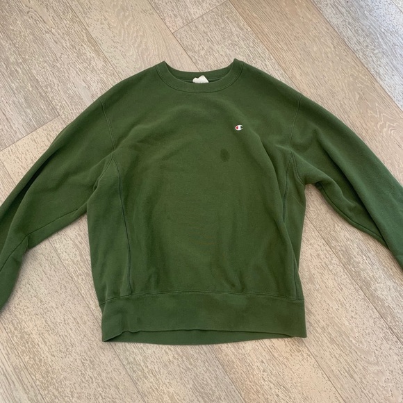CHAMPION GREEN LONGSLEEVE PULLOVER - Picture 1 of 2